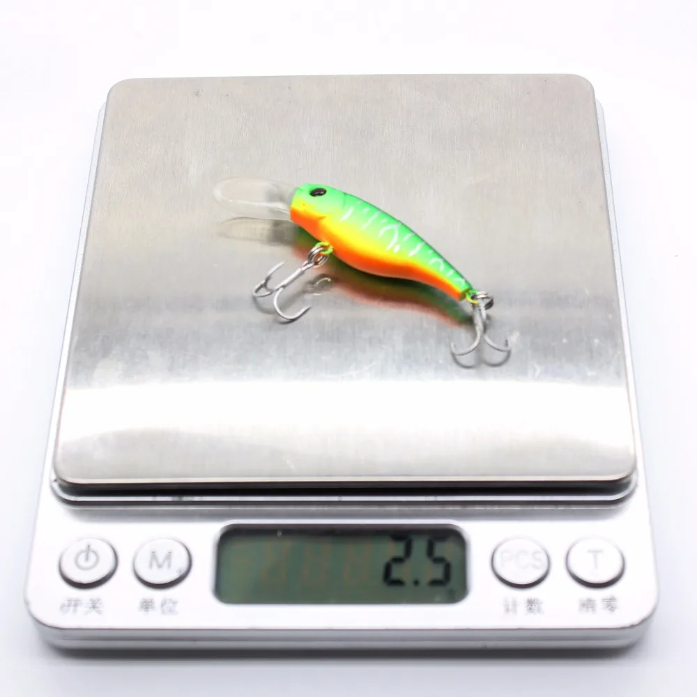 AOCLU 플로팅 워블러 저크베이트 40mm 2.5g 다이빙 0.8m 깊은 작은 미노우 쉐드 크랭크 루어 베이스 송어 고등어 보트 해안 낚시