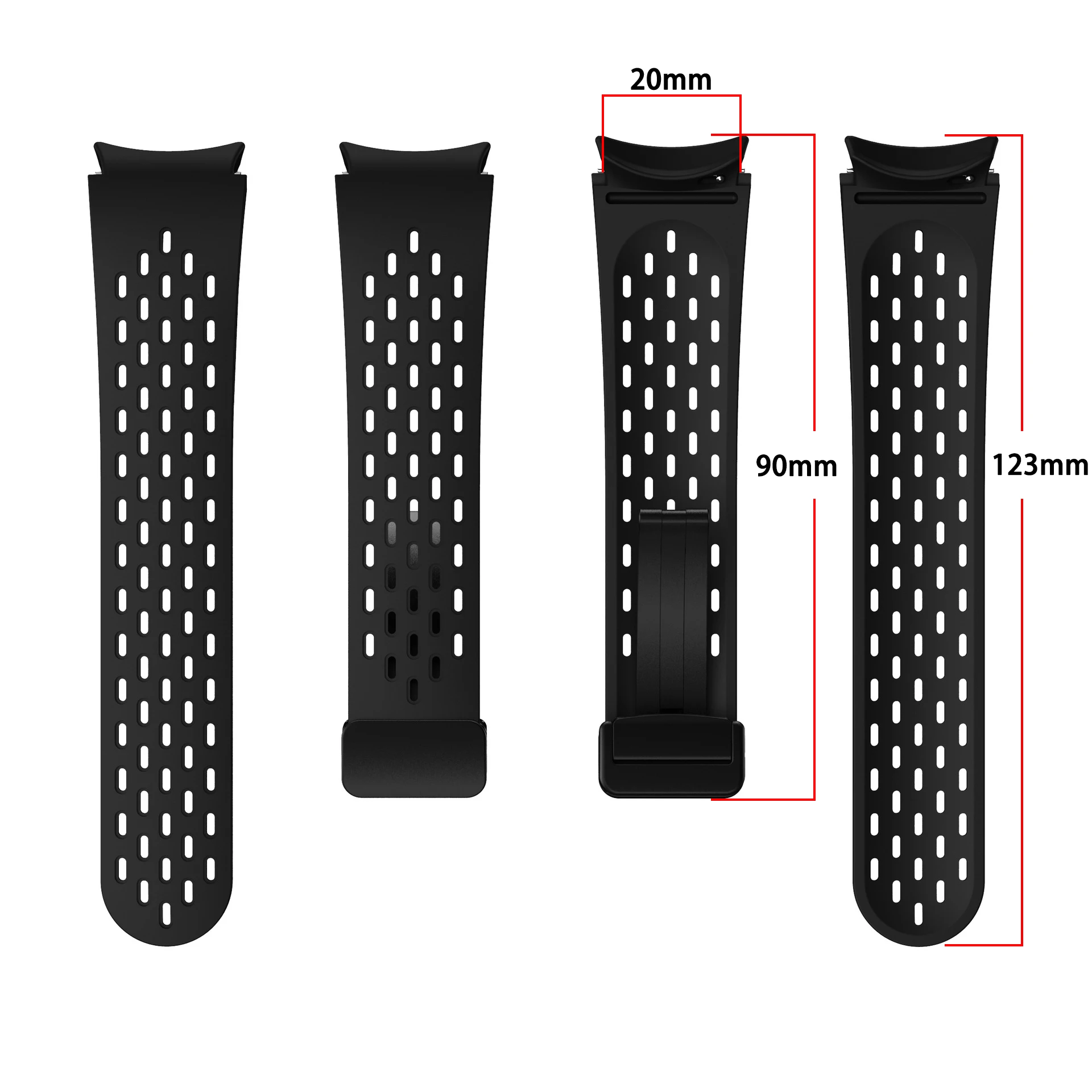 삼성 갤럭시 시계 용 실리콘 스트랩 7 6 5 4 40mm 44mm 5 Pro 45mm 마그네틱 버클 밴드 6 클래식 43mm 47mm 간격 없음 팔찌