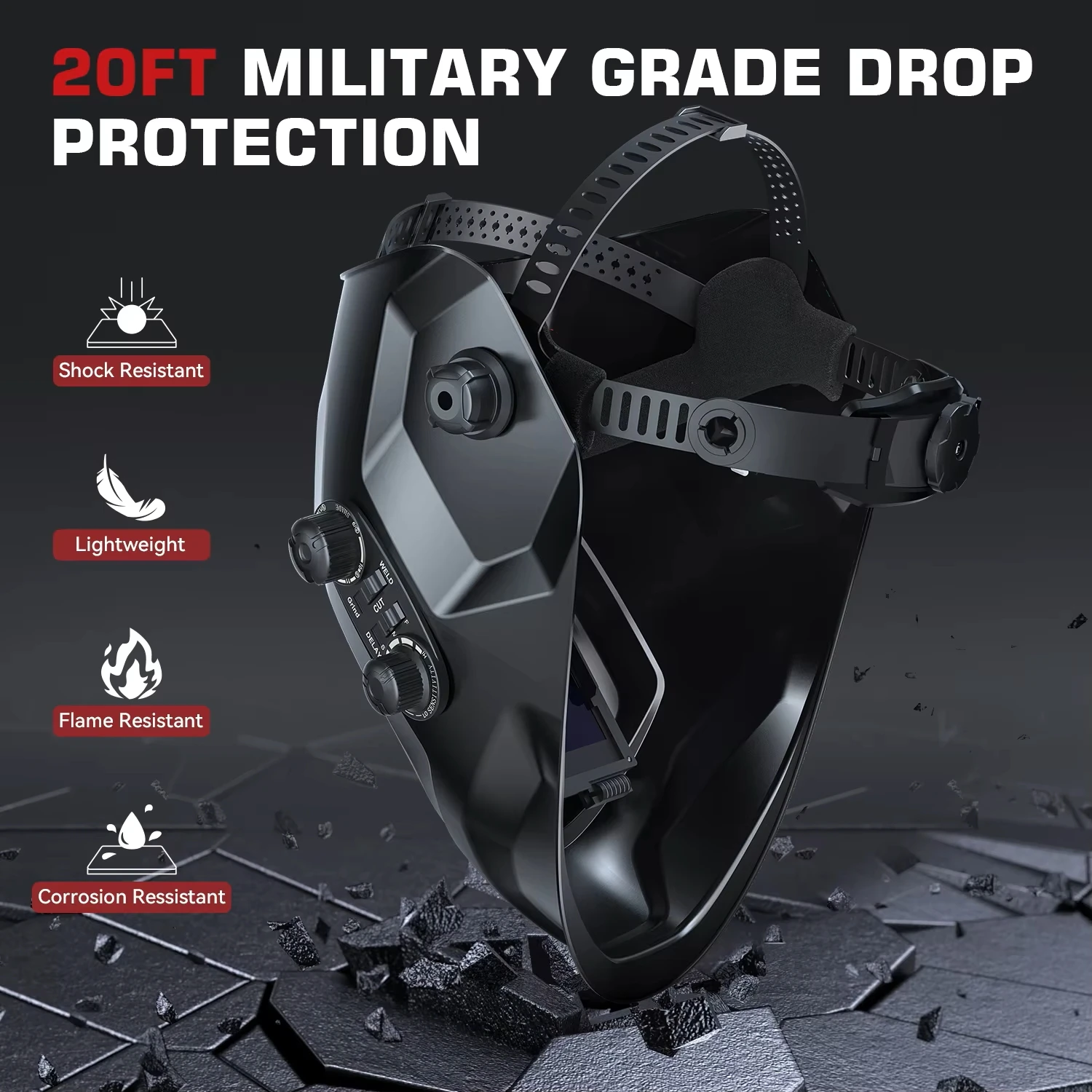 ARCCAPTAIN MIG MAG TIG 용접 헬멧 페이스 캡, 태양 전지 구동, 자동 다크닝, 용접 마스크 용접용품 용접마스크