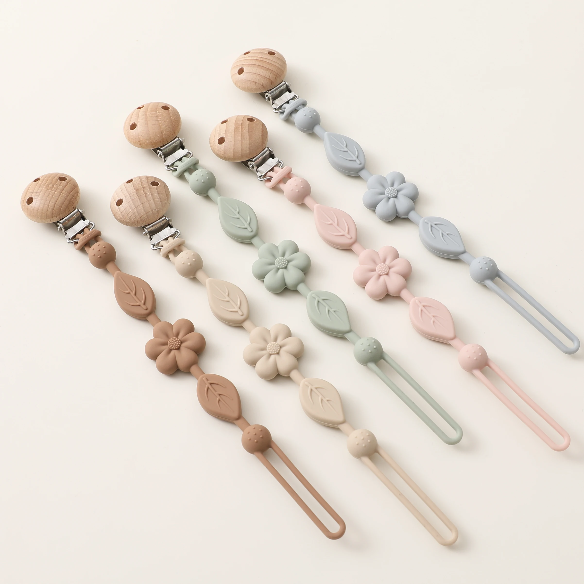 신생아용 실리콘 젖꼭지 체인, 꽃 손실 방지 조절식 젖꼭지 거치대, 아기 장난감 제품에 적합, 1 개 title=신생아용 실리콘 젖꼭지 체인, 꽃 손실 방지 조절식 젖꼭지 거치대, 아기 장난감 제품에 적합, 1 개