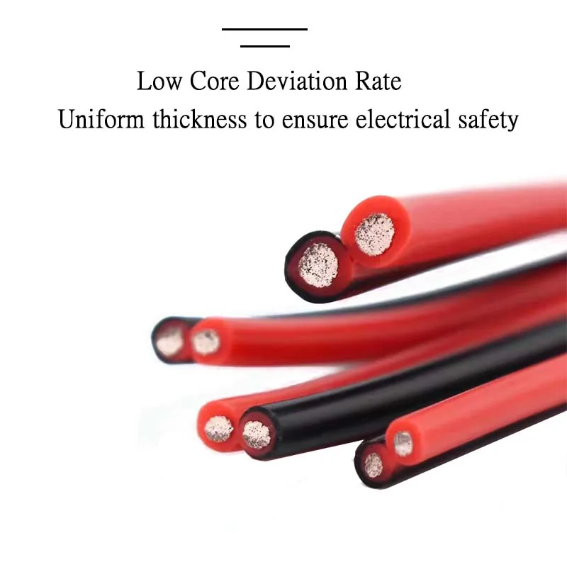 2Pin 실리콘 케이블 10 12 14 16 18 20 22 24 26 AWG 슈퍼 소프트 구리 전선 5m 10m 20m 자동차 배터리 인버터 모터