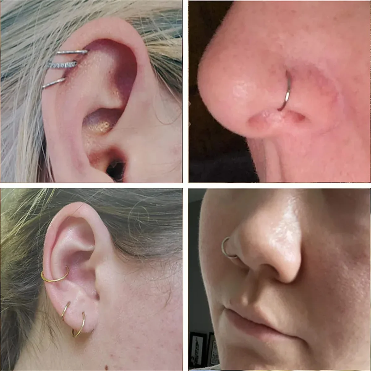 5/10Pcs 16G 스테인레스 스틸 힌지 코 링 후프 Septum Clicker Tragus 헬릭스 연골 Daith Rook 귀걸이 피어싱 쥬얼리