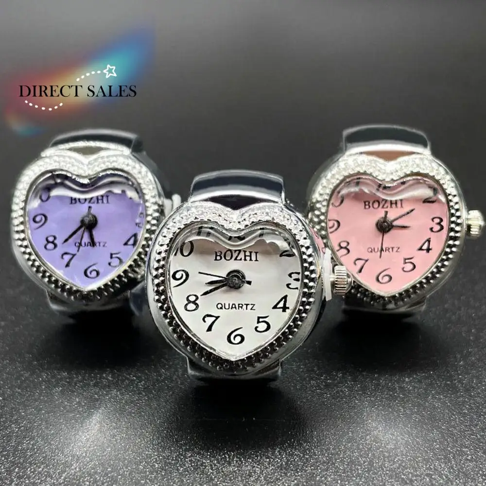 멋진 빈티지 반지 보석 시계 하트 모양 펑크 로마 쿼츠 시계 조정 가능한 미니 탄성 스트랩 손가락 시계 반지 커플 title=멋진 빈티지 반지 보석 시계 하트 모양 펑크 로마 쿼츠 시계 조정 가능한 미니 탄성 스트랩 손가락 시계 반지 커플 