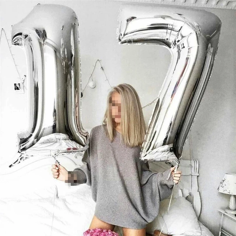 40 인치 큰 호일 생일 풍선 헬륨 번호 풍선 0-9 생일 축하 웨딩 파티 장식 샤워 대형 피규어 Globo