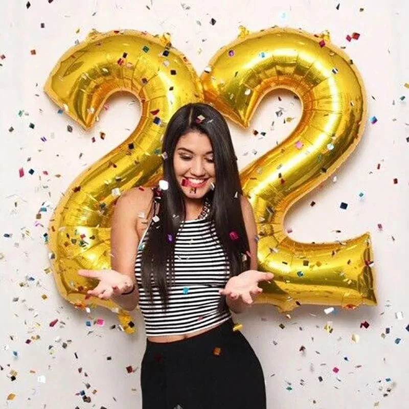 40 인치 큰 호일 생일 풍선 헬륨 번호 풍선 0-9 생일 축하 웨딩 파티 장식 샤워 대형 피규어 Globo