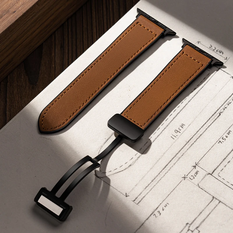 Apple Watch 10 울트라 9 밴드 용 가죽 스트랩 46mm 49mm 42mm 44mm 45mm 40/41mm 팔찌 남성용 실리콘 iWatch 시리즈 9 8 7 SE 6 5