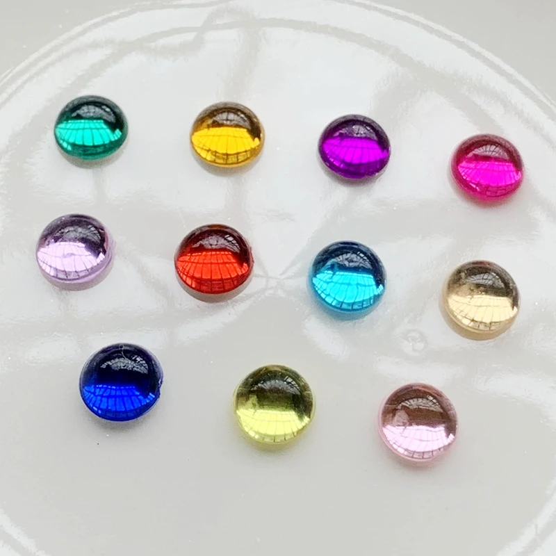 11 가지 색상 4mm & 5mm & 6mm & 8mm & 10mm & 12mm & 14mm & 20mm 아크릴 플랫 백 네일 아트 휴대 전화 장식 보석 액세서리 만들기