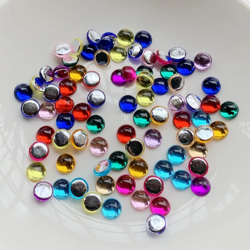 11 가지 색상 4mm & 5mm & 6mm & 8mm & 10mm & 12mm & 14mm & 20mm 아크릴 플랫 백 네일 아트 휴대 전화 장식 보석 액세서리 만들기